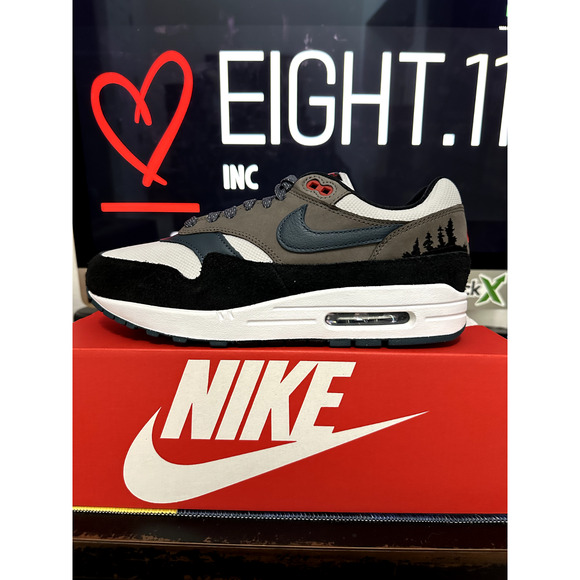 NEW MENS SIZE 9 / W10.5 Nike Air Max 1 PRM Escape Treeline Slate Blue FJ0698-100 - Picture 1 of 6